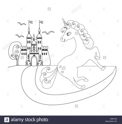 Cute Unicorn And Fairy Tale Princess Castle Stock Vector Image And Art