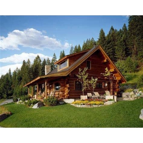 Casas de madera o mini casas de madera con estancias. Casa de madera de tronco macizo Montana