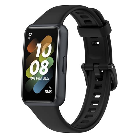 For Huawei Band 7 Silicone Watch Band Black