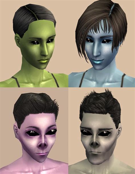Mod The Sims Default Alien Skintones 4 Colors From Astiees Sparkle