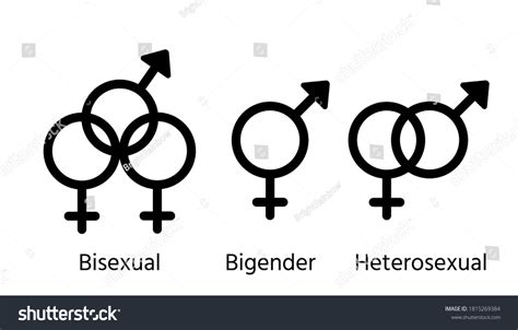 Bisexual Heterosexual Gender Symbols Vector Orientation Stock Vector