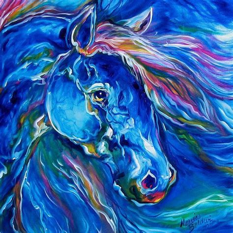 Blue Abstract Art Blue Equine Abstract By Marcia