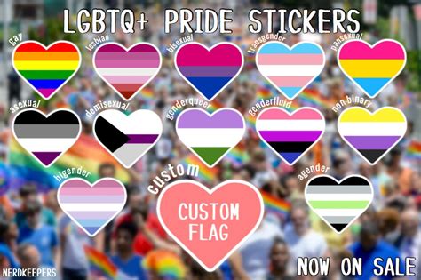 LGBTQ Pride Stickers LGBT Flags Gay Lesbian Bisexual