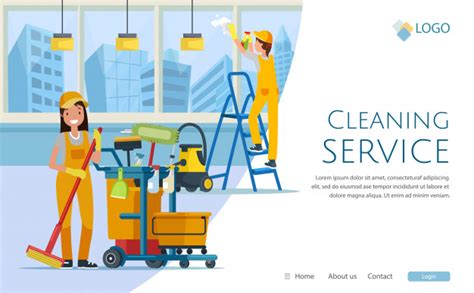 Pakai beberapa aplikasi desain baju keren ini di pc dan android seperti berikut. Cleaning service with workers website design, | Premium Vector