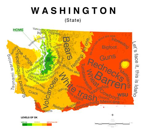 Map Of Washington State Stereotypes According To Those In Seattle Vivid Maps