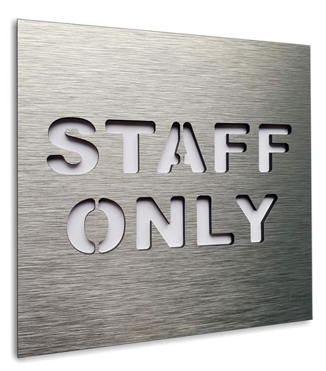 Buy Bsydesign Aluminium Staff Only Sign Office Plaque For Business