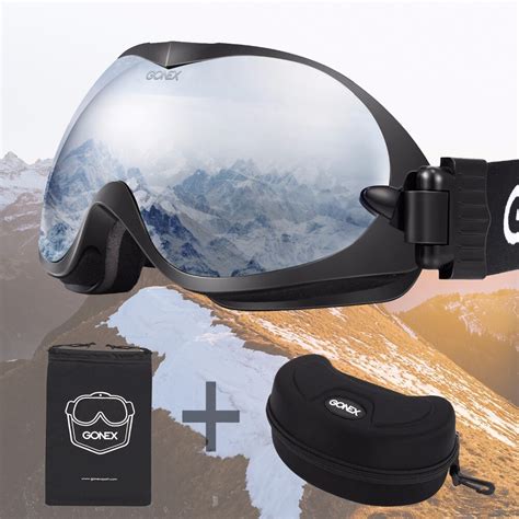 Gonex Otg Ski Goggles Dual Spherical Lens Uv 400 Anti Fog Windproof Glasses For Winter Sports