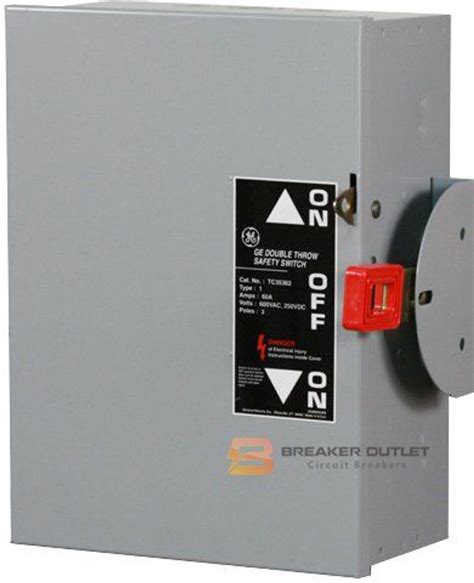 Tc35362 General Electric 60a Double Throw Non Fused Switch Breaker Outlet