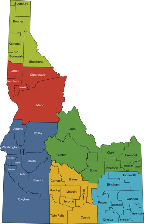 Map Of Idaho Counties Printable