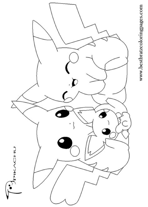 Baby Pikachu Coloring Pages Sketch Coloring Page