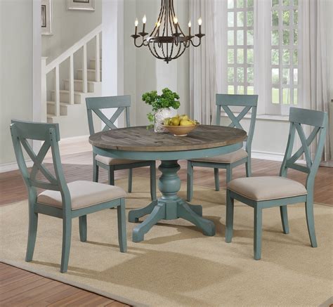 Prato 5 Piece Round Dining Table Set With Cross Back