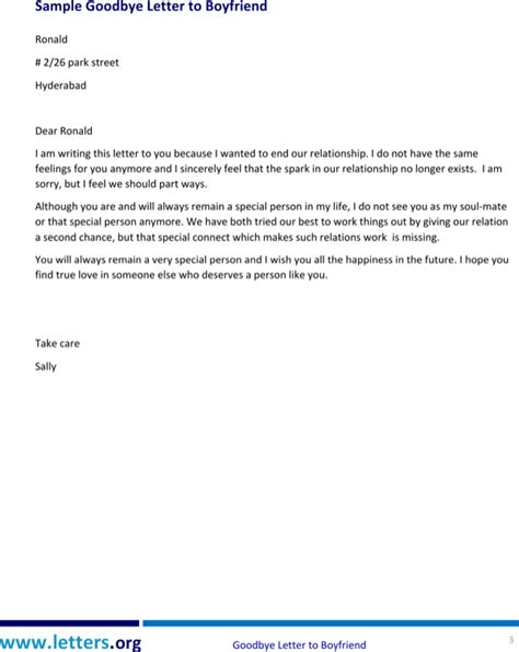 Download Goodbye Break Up Letter For Free Page 3 Formtemplate