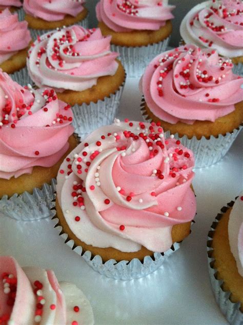 Valentine Pink And White Swirl Cupcakes Valentines Baby Shower Baby
