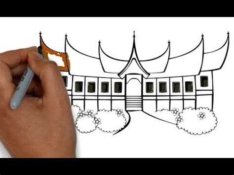 Menggambar rumah adat gadang minangkabau sumatera dengan mudah | menggambar dan mewarnai rumah adat caranya. Menggambar dan Mewarnai Rumah Adat Rumah gadang - YouTube