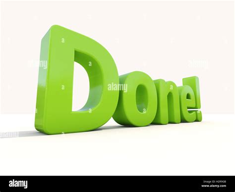 3d Word Done Stock Photo Alamy