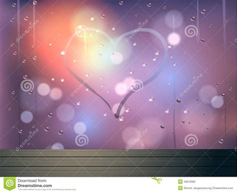 Heart And Bokeh On Mirror Vector Abstract Background Stock Vector