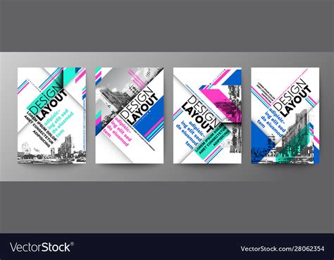 Set Diagonal Grid Typography Design Layout Vector Image