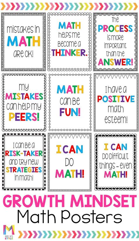 Help Your Students Develop A Growth Mindset In Math With These Bright