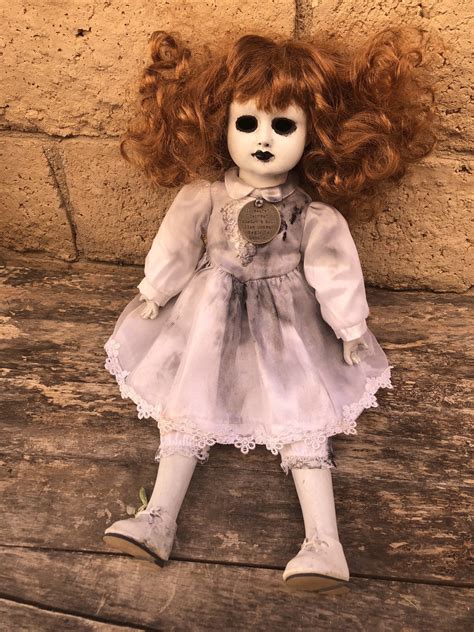 Ooak Sitting Hollow Eyes W Charm Creepy Horror Doll Art By Christie