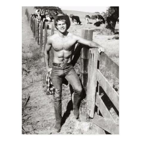 Vintage Beefcake Cowboy Postcard Uk