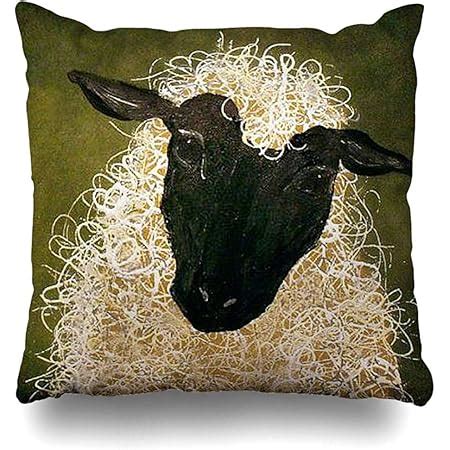 Amazon Throw Pillow Covers Primitive Style Sheep Pillowslip Square