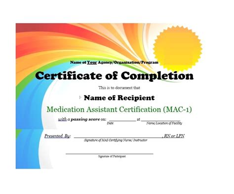 Certificate Of Completion Templates Free Printable Pdf Word