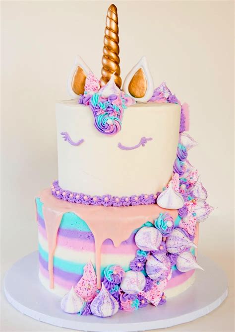 60 Simple Unicorn Cake Design Ideas Pastel De Cumpleaños De Unicornio
