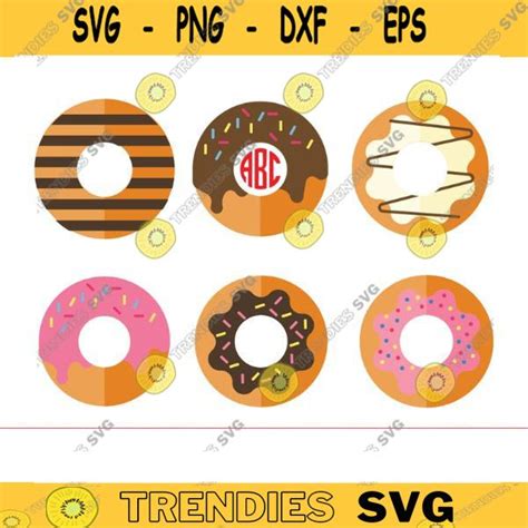 Donut Svg Donut Name Frame Svg Donuts Svg Monogram Svg Split Name