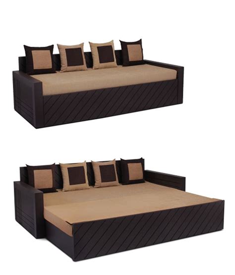 Auspicious Libford Sofa Cum Bed Brown Color With Four Pillow Buy
