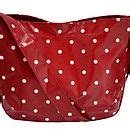 Oilcloth Across Body Bag Red Spot By Love Lammie Co