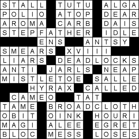 Please find below all the: Solution for Crossword Puzzle of June 9, 2020