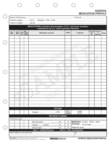 Hospice Medication Profile Form