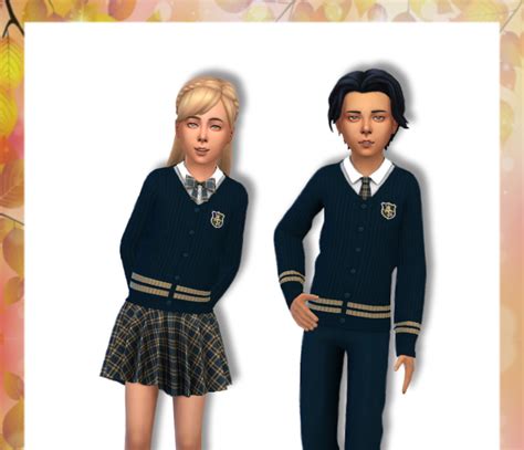 Custom Content For Sims 4 School Uniform For Children M