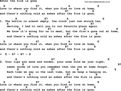 Loretta Lynn Song After The Fire Is Gone Lyrics And Chords