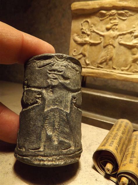 Mesopotamia Persian Cylinder Seal And Impression Replica Achaemenid Period
