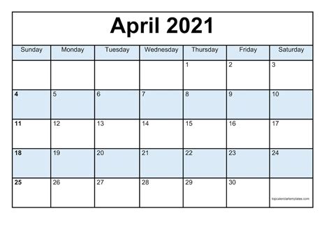 Editable April 2021 Calendar Pdf Word Excel Template
