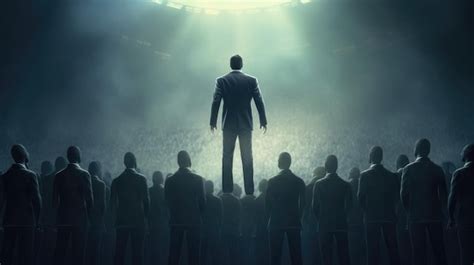 Premium Ai Image Leadership Conceptual Image A True Born Leader Standing In Front Of The