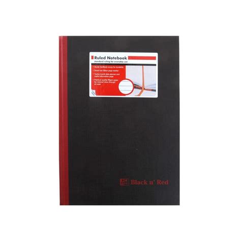 Oxford Black N Red A4 Notebook 192 Pages Casebound Hardback Ruled Pack 5