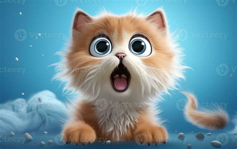 Astonished Cat Large Eyes And Open Mouth Generative Ai 29505226 Stock