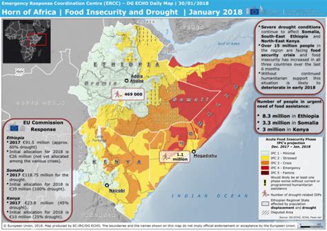 Horn Of Africa Food Insecurity And Drought January 2018 Dg Echo