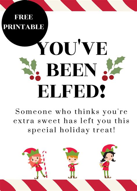 you ve been elfed free printable and ideas