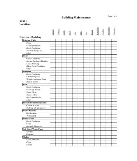 Supervisors should go out once and a while to check. Building Maintenance Checklist | Checklist template ...
