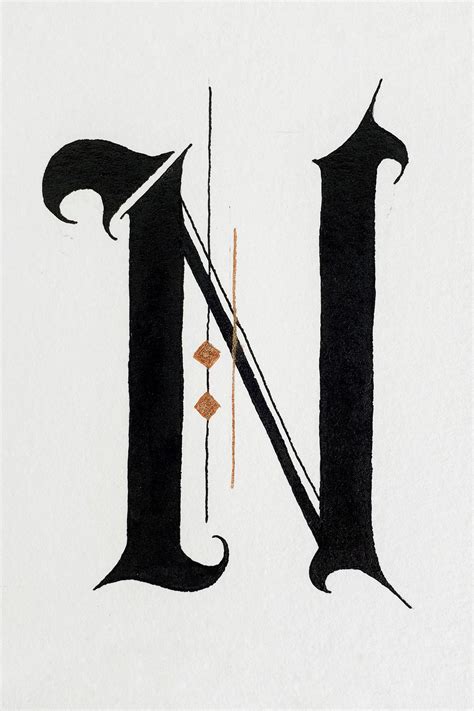 Letter N Calligraphy