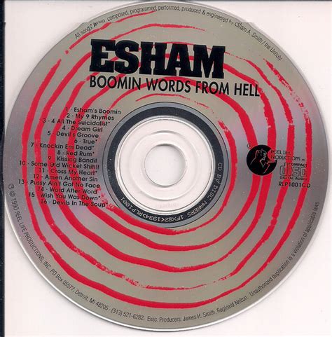 Boomin Words From Hell By Esham Cd 1990 Reel Life Productions In