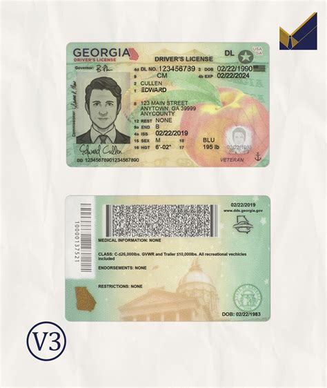 Fake Usa Georgia Driver License Template Psd Layer Based Mr Verify