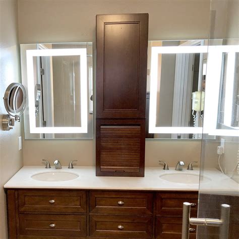 With these bathroom mirror ideas, you can create a tile backsplash with your bathroom mirror embedded in it. Front-Lighted LED Bathroom Vanity Mirror: 32" Wide x 40 ...