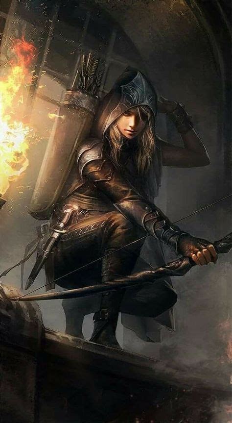 Female Assassin Or Rogue With Bow And Arror Archer For Distance
