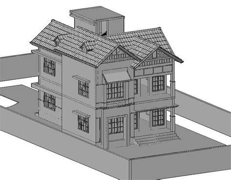 3d House Model Isometric Elevation Design Dwg File Cadbull