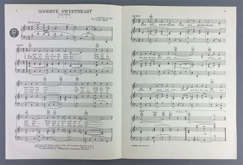 1951 Goodbye Sweetheart Sheet Music Piano Vocal Preformed Etsy