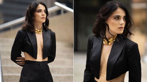 Radhika Madan Looks Smoking Hot In Black Shirtless Blazer Ruling The Streets Of Toronto India Tv